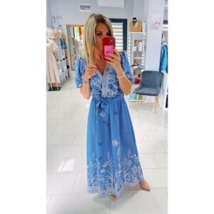 Spring-farmerhatású maxi ruha